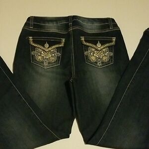 Women's Embellished Dark  Blue Jeans